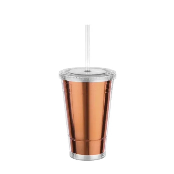 Metallic Tumbler with Straw... from ASI 89971 Stuff A Mug