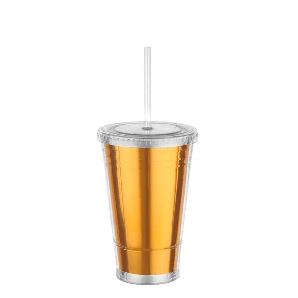 Metallic Tumbler with Straw... from ASI 89971 Stuff A Mug