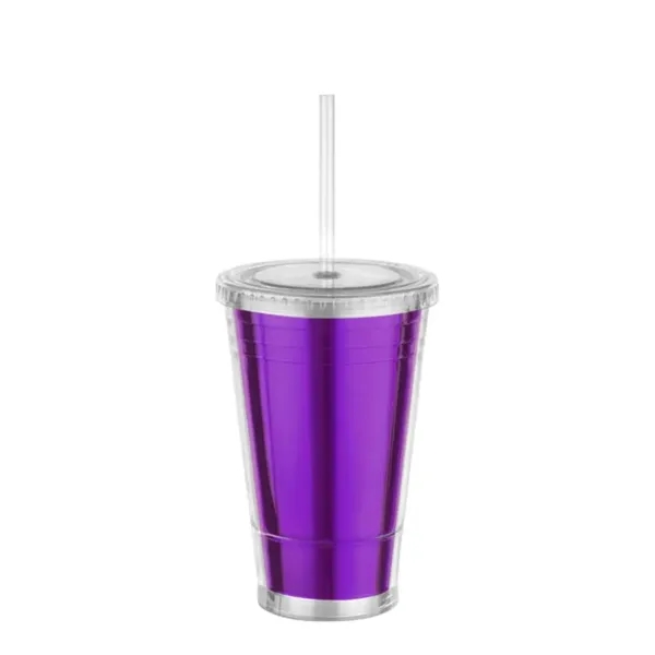 Metallic Tumbler with Straw... from ASI 89971 Stuff A Mug