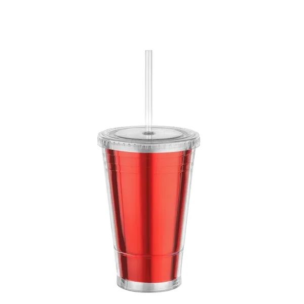 Metallic Tumbler with Straw... from ASI 89971 Stuff A Mug