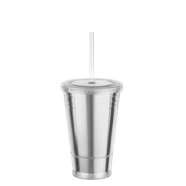 Metallic Tumbler with Straw... from ASI 89971 Stuff A Mug