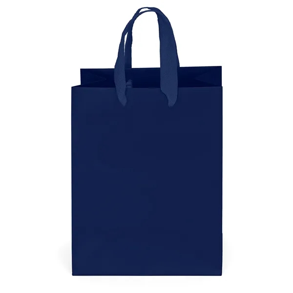Premium-weight matte-laminated bag with woven handles and fold-over top.... from ASI 37940 Bag Makers Inc