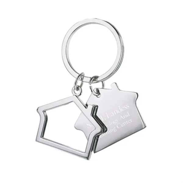 Double house design key holder. Shiny nickle finish over alloy. Shown... from ASI 31517 Admart Products / Admart Line