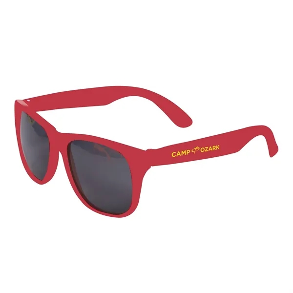 5.5" x 1.875" adult size plastic matte sunglasses in assorted colors.... from ASI 63549 Jornik Manufacturing Corp