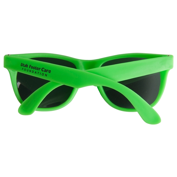Vibrant colored sunglasses with dark, UV-400 protective lenses are great promotional... from ASI 52840 Evans Manufacturing