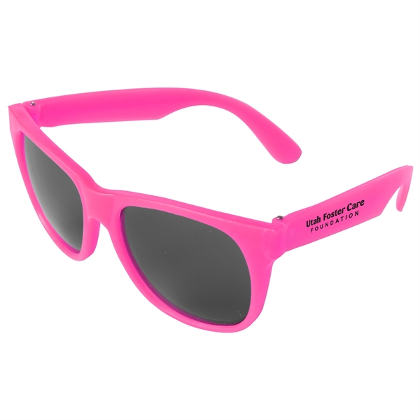 Vibrant colored sunglasses with dark, UV-400 protective lenses are great promotional... from ASI 52840 Evans Manufacturing