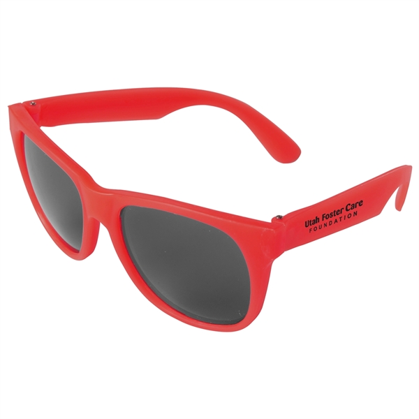 Vibrant colored sunglasses with dark, UV-400 protective lenses are great promotional... from ASI 52840 Evans Manufacturing