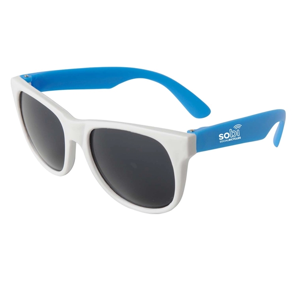 Plastic Sunglasses with white frames and neon-colored temples.... from ASI 52840 Evans Manufacturing