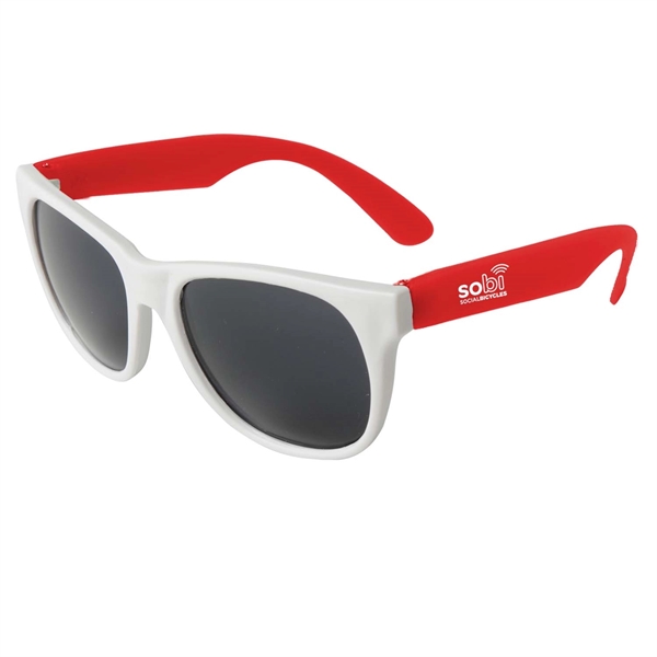 Plastic Sunglasses with white frames and neon-colored temples.... from ASI 52840 Evans Manufacturing