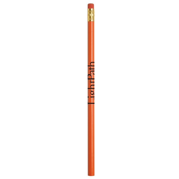 Round #2 wood pencil with eraser and gold ferrule.... from ASI 52840 Evans Manufacturing / Jo-Bee