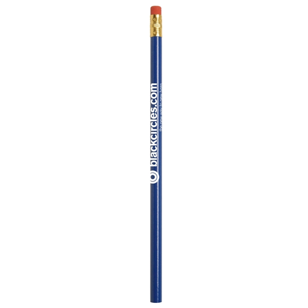 Round #2 wood pencil with eraser and gold ferrule.... from ASI 52840 Evans Manufacturing / Jo-Bee