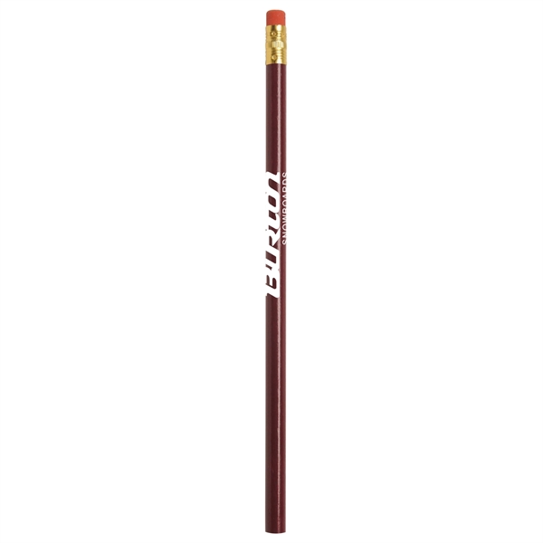 Round #2 wood pencil with eraser and gold ferrule.... from ASI 52840 Evans Manufacturing / Jo-Bee