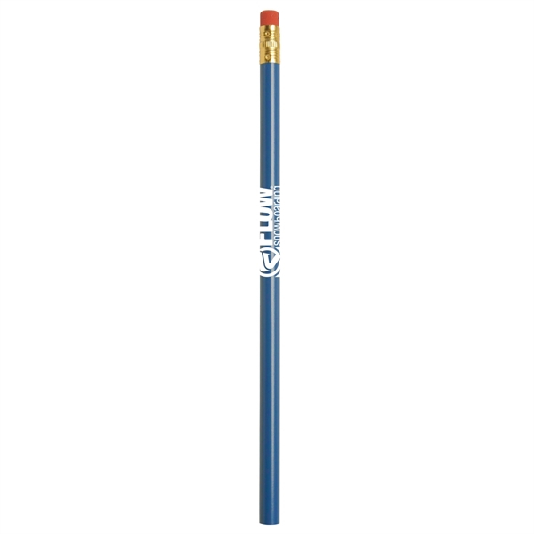 Round #2 wood pencil with eraser and gold ferrule.... from ASI 52840 Evans Manufacturing / Jo-Bee