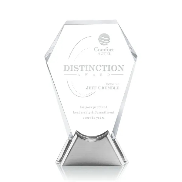 Starfire beautifully shaped award with a complimenting aluminum base.... from ASI 84592 St Regis Group / St Regis