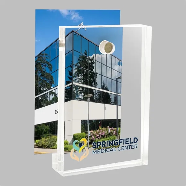 Clear acrylic block frames with vibrant UV color graphics.... from ASI 72521 Morris Magnets / Laser Cuts