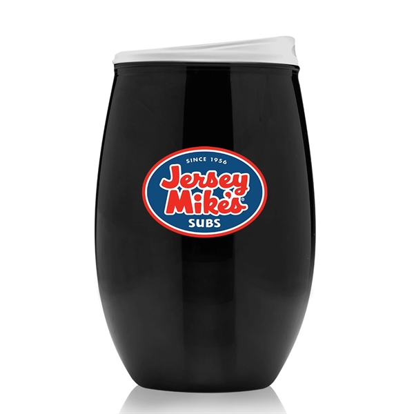 16 oz. plastic, stemless wine glass with slider lid.... from ASI 39552 BEL Promo