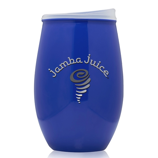16 oz. plastic, stemless wine glass with slider lid.... from ASI 39552 BEL Promo