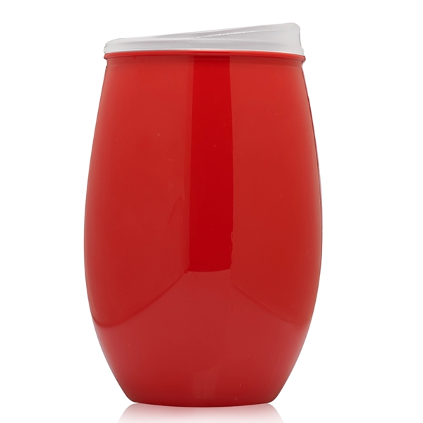 16 oz. plastic, stemless wine glass with slider lid.... from ASI 39552 BEL Promo