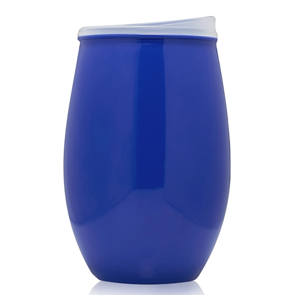 16 oz. plastic, stemless wine glass with slider lid.... from ASI 39552 BEL Promo