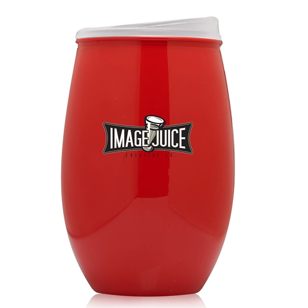 16 oz. plastic, stemless wine glass with slider lid.... from ASI 39552 BEL Promo