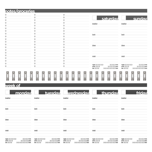 8.5" x 4" top bound Meal Planner Journal, 50 sheets undated... from ASI 91340 Journalbooks/Timeplanner Calendars