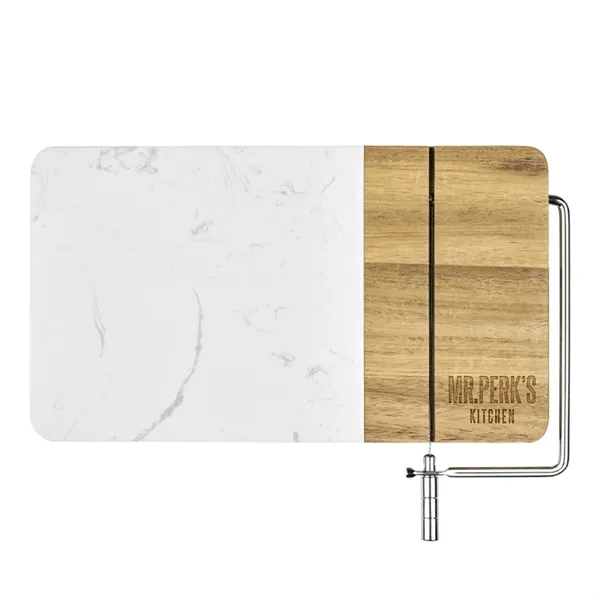 This premium cheese board combines rich acacia wood and cool marble... from ASI 62088 IDProductsource