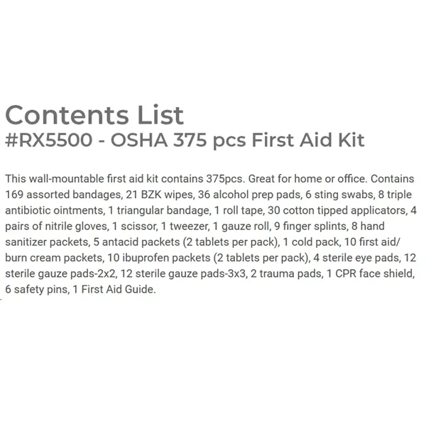 OSHA FIRST AID KIT WITH 375 PCS.... from ASI 84514 Safety Made