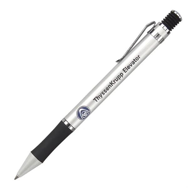 Silver finish aluminum barrel with accordion-style plunger, flexible clip, and colorful... from ASI 68190 Lungsal / Lungsal