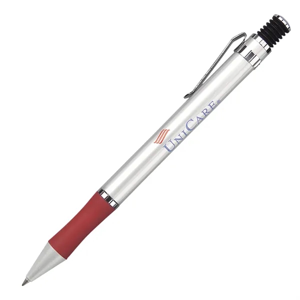 Silver finish aluminum barrel with accordion-style plunger, flexible clip, and colorful... from ASI 68190 Lungsal / Lungsal