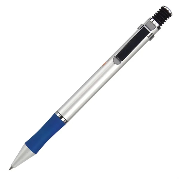 Silver finish aluminum barrel with accordion-style plunger, flexible clip, and colorful... from ASI 68190 Lungsal / Lungsal