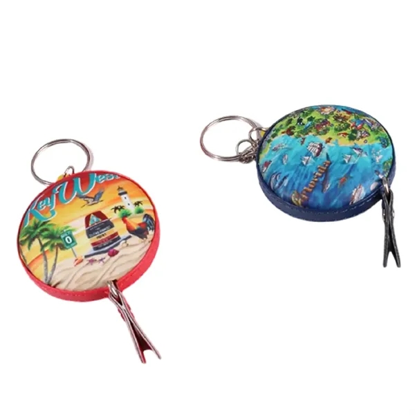 Round leather tape measure keychain, 60 in plus full color heat... from ASI 37218 Athena Promo (tm)