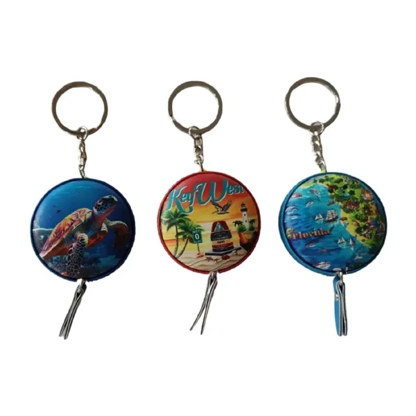 Round leather tape measure keychain, 60 in plus full color heat... from ASI 37218 Athena Promo (tm)