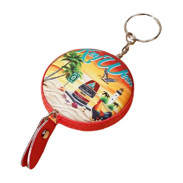 Round leather tape measure keychain, 60 in plus full color heat... from ASI 37218 Athena Promo (tm)