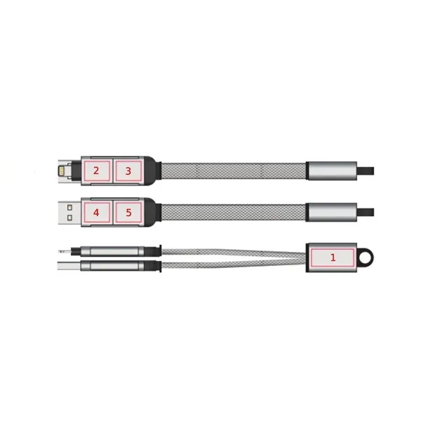 4-in-1 braided charging cable plus laser engraving on 1 location plus... from ASI 37218 Athena Promo (tm)