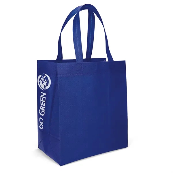 Non-Woven Polypropylene Tote with eco-friendly messages on the gussets.... from ASI 37940 Bag Makers Inc