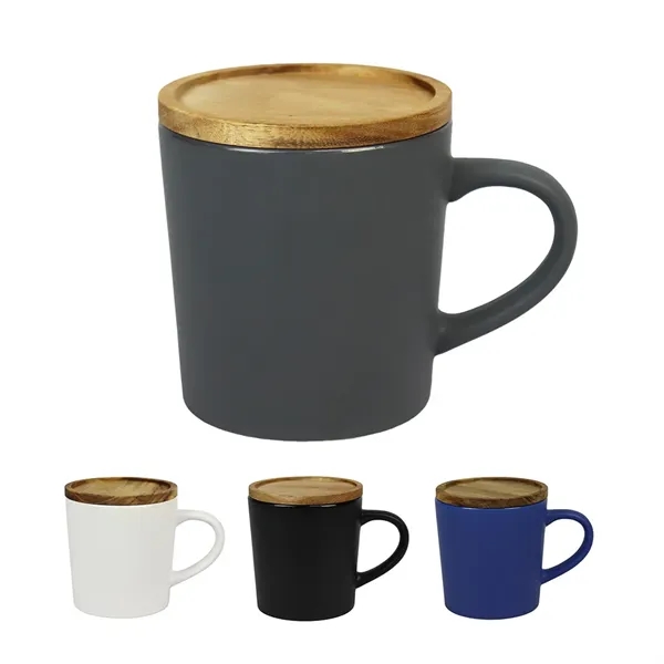 16 oz. Ceramic Mug with Wooden Lid... from ASI 31517 Admart Products