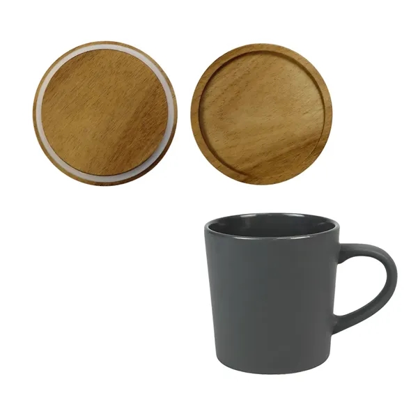 16 oz. Ceramic Mug with Wooden Lid... from ASI 31517 Admart Products