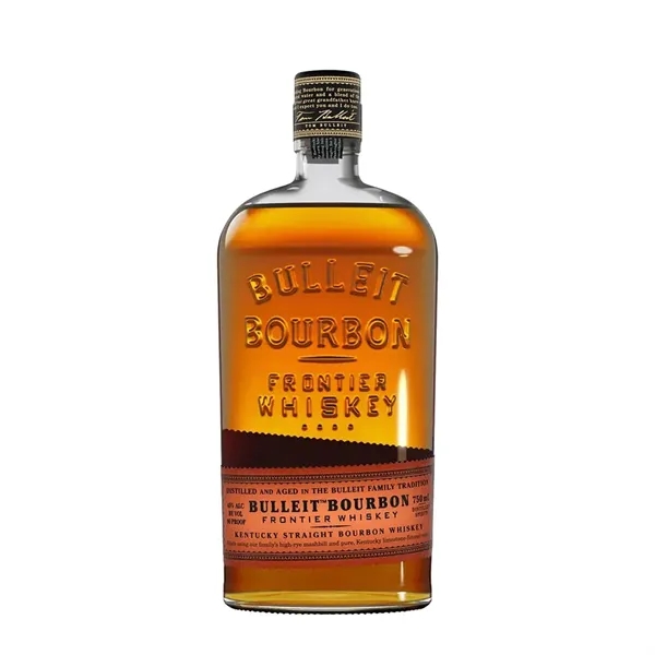 750-milliliter Bulleit bourbon whiskey bottle with imprint options.... from ASI 30223 A Plus Wine Designs