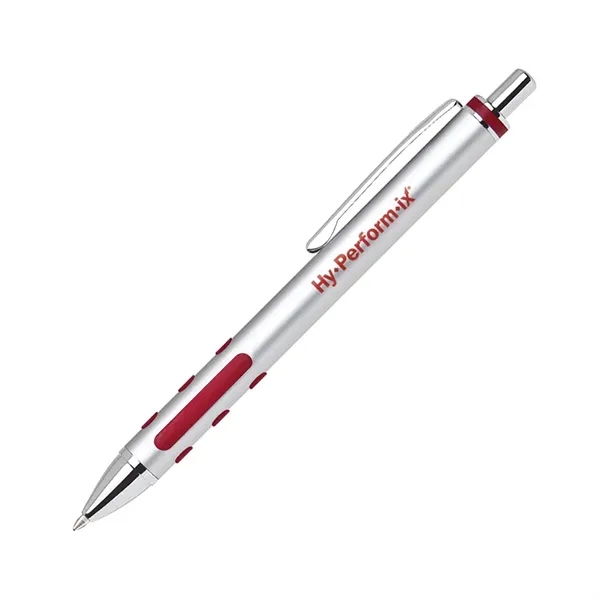 Click action aluminum ballpoint with matching perforated rubber grip.... from ASI 68190 Lungsal / Lungsal