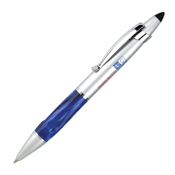 Twist action ballpoint pen with satin chrome barrel, acrylic resin grip,... from ASI 68190 Lungsal / Lungsal