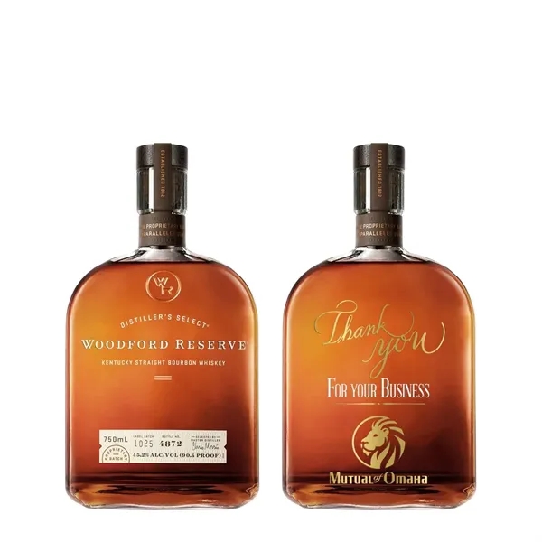 750-milliliter Woodford Reserve bourbon whiskey with imprint options.... from ASI 30223 A Plus Wine Designs