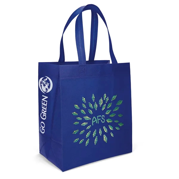 Non-Woven Polypropylene Tote with eco-friendly messages on the gussets.... from ASI 37940 Bag Makers Inc