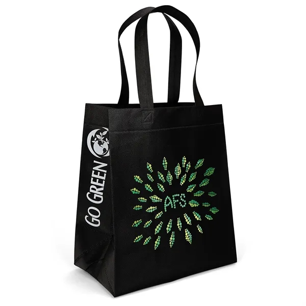 Non-Woven Polypropylene Tote with eco-friendly messages on the gussets.... from ASI 37940 Bag Makers Inc