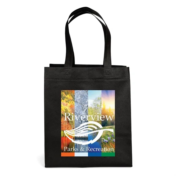 Non-Woven Polypropylene Tote with eco-friendly messages on the gussets.... from ASI 37940 Bag Makers Inc