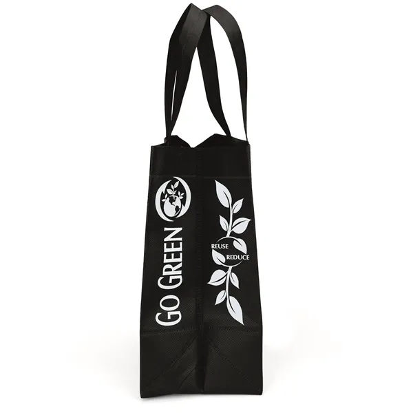 Non-Woven Polypropylene Tote with eco-friendly messages on the gussets.... from ASI 37940 Bag Makers Inc