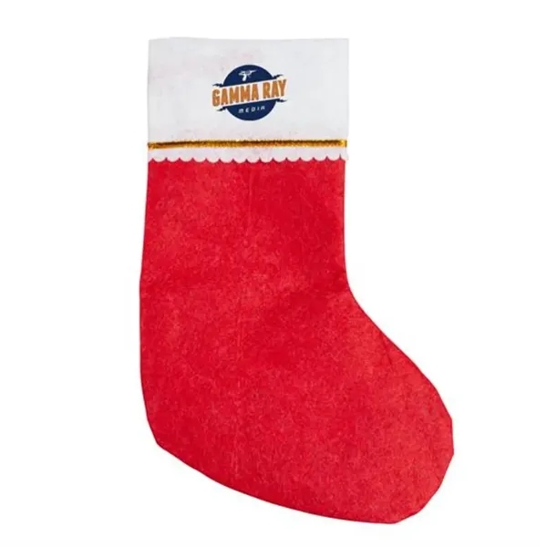 9.1" x 14.1" red and white Christmas stocking made of non-woven... from ASI 90807 Tekweld