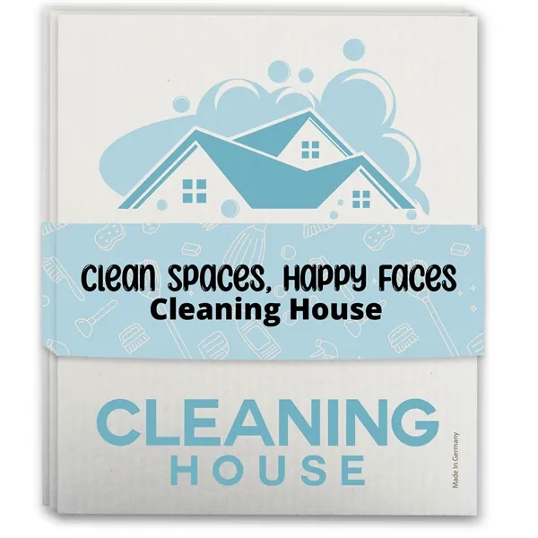 Set of three sustainable Swedish Dishcloths with a belly band around... from ASI 54040 Fey Promo