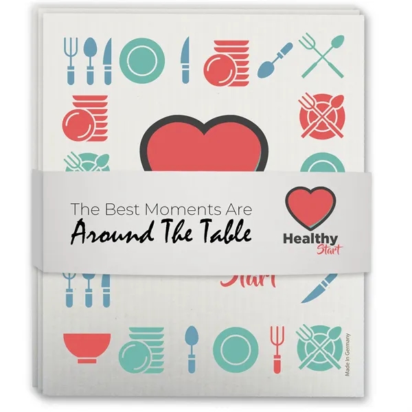 Set of three sustainable Swedish Dishcloths with a belly band around... from ASI 54040 Fey Promo