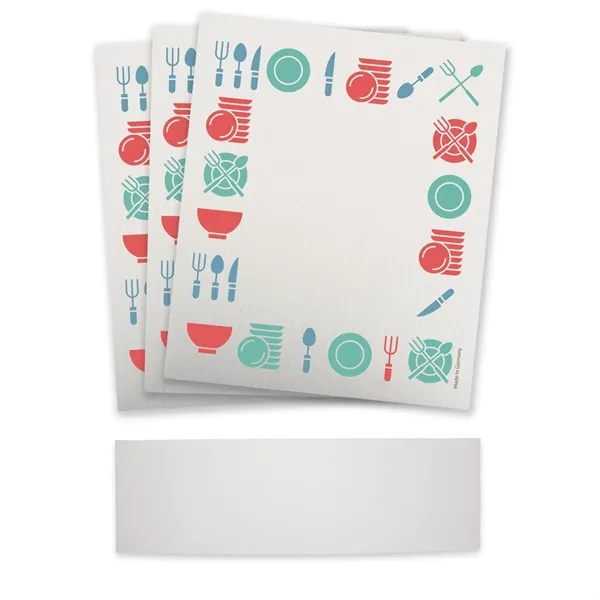 Set of three sustainable Swedish Dishcloths with a belly band around... from ASI 54040 Fey Promo