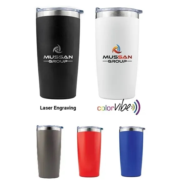 20oz Stainless Steel Vacuum Insulated Powder Coated Tumbler... from ASI 99030 Zipline / Zipline®